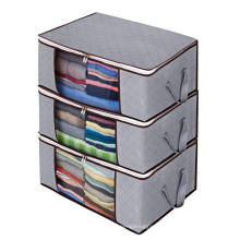 Set of 3 Large Foldable Clothes Storage Organizer Bag with Clear Window & Carry Handles